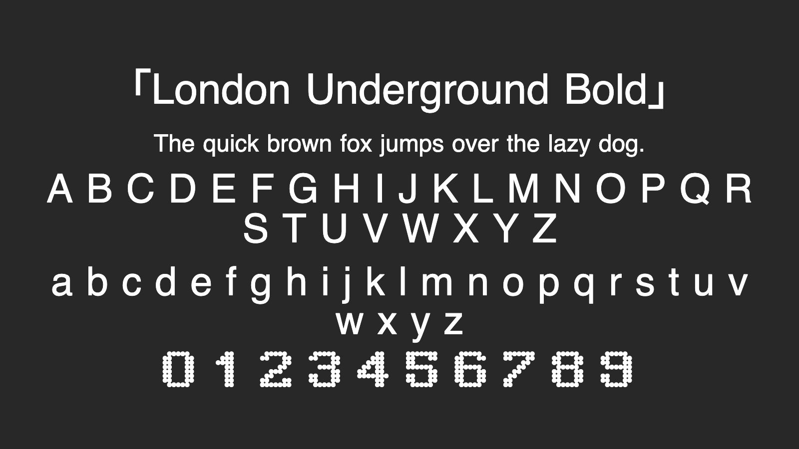 London Underground Bold字体预览